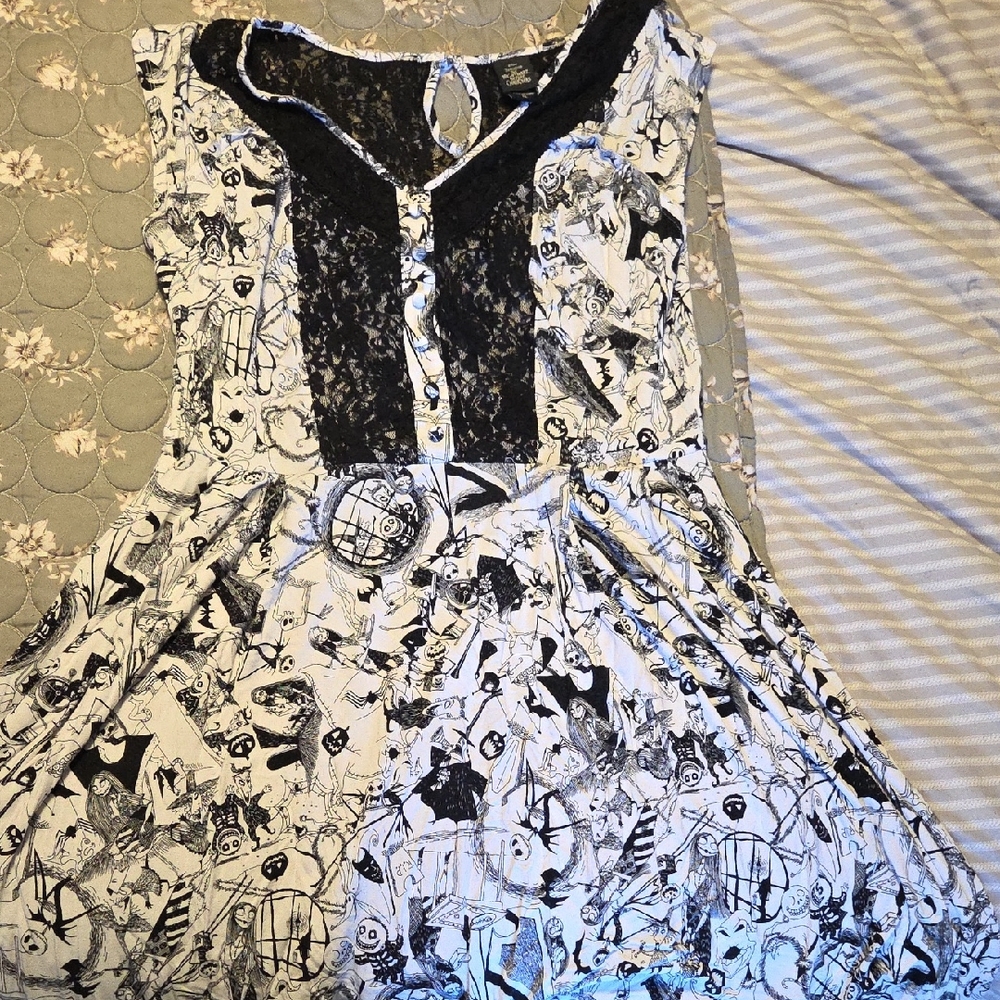 Nightmare Before Christmas Dress with Lace Accent